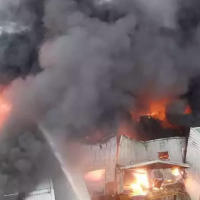 Fire destroys two factory buildings in Taiwan's Miaoli County