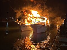 Fire at east Taiwan harbor destroys 2 whale-watching boats