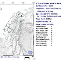 Magnitude 5.1 earthquake hits off Taiwan's east coast