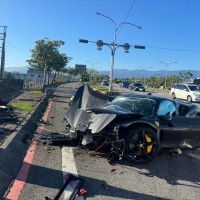 NT$23 million Ferrari crashes in east Taiwan