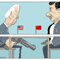 Cartoon of the Day: Biden holds bigger gun than Xi in Wild West showdown