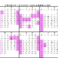 Taiwan 2024 calendar lists 115 days off from work