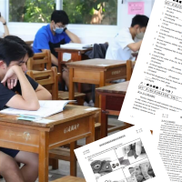 Taiwanese high schoolers take university entrance English exam