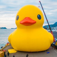 【攝影攻略】超萌黃色小鴨游進南台灣　高雄燈會2024冬日遊樂園開幕囉！
