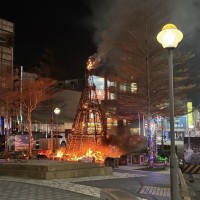 Fireworks burn down Christmas tree in northern Taiwan