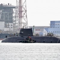 Taiwan's Narwhal submarine seen afloat for 1st time